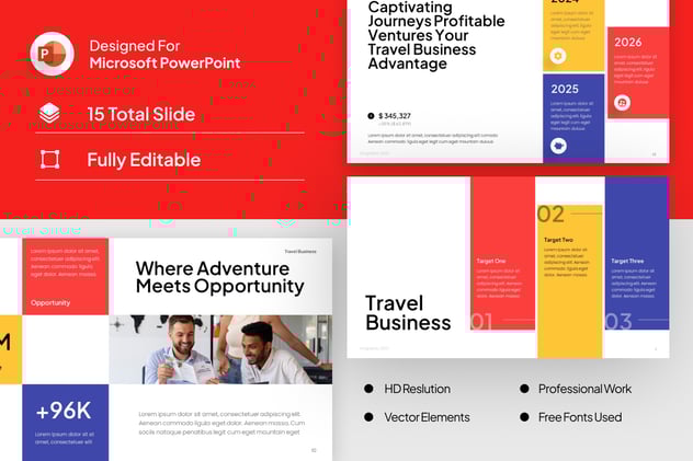 旅游业务信息图形PPT模板 - 顶尖PPT