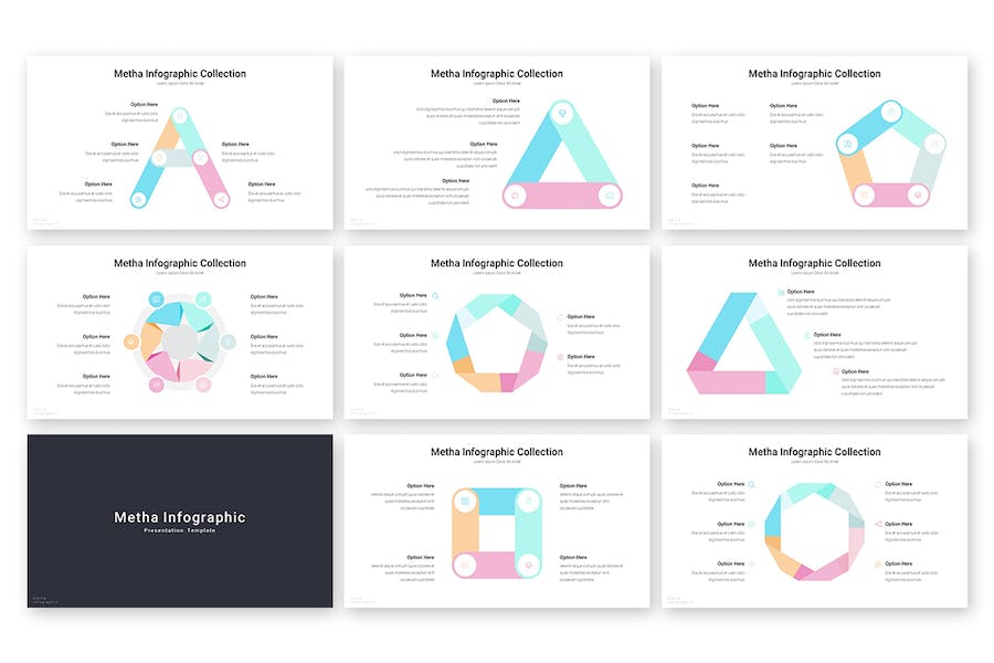 彩色循环数据图形keynote模板 - 顶尖PPT