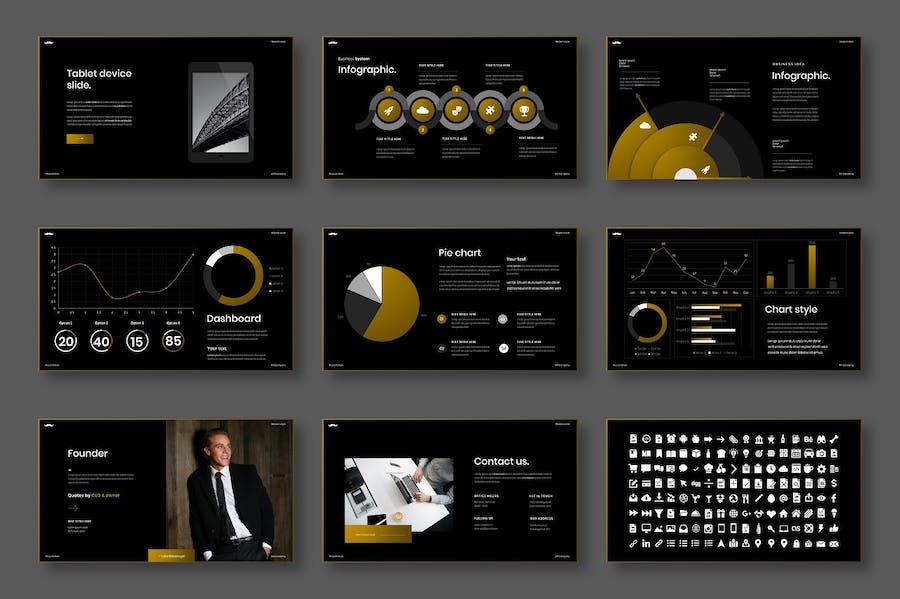 黑金商务企业宣传展示PPT模板 - 顶尖PPT