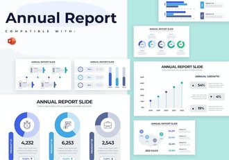 企业年度工作报告信息图表PPT模板 - 顶尖PPT