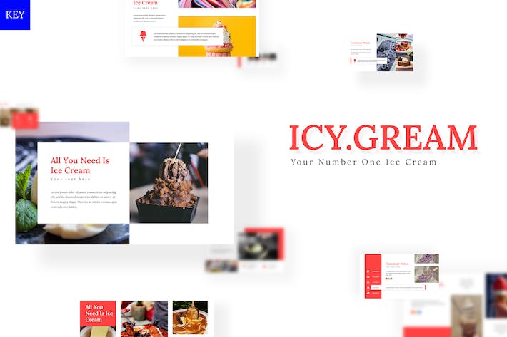 美食冰淇淋展示keynote模板 - 顶尖PPT