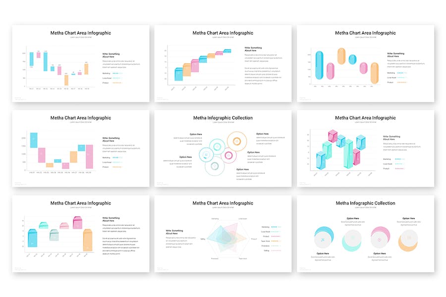 彩色循环数据图形keynote模板 - 顶尖PPT