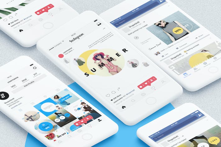 竖版Instagram社交媒体照片墙时尚海报keynote模板 - 顶尖PPT