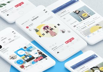 竖版Instagram社交媒体照片墙时尚海报keynote模板 - 顶尖PPT