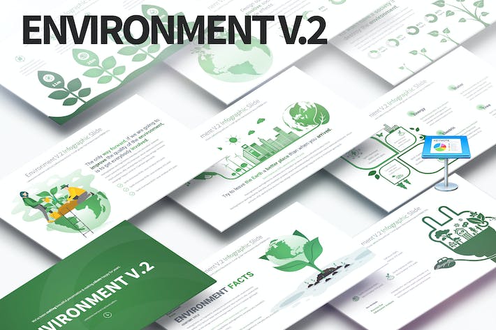 保护环境环保主题保护地球信息图表keynote模板 - 顶尖PPT