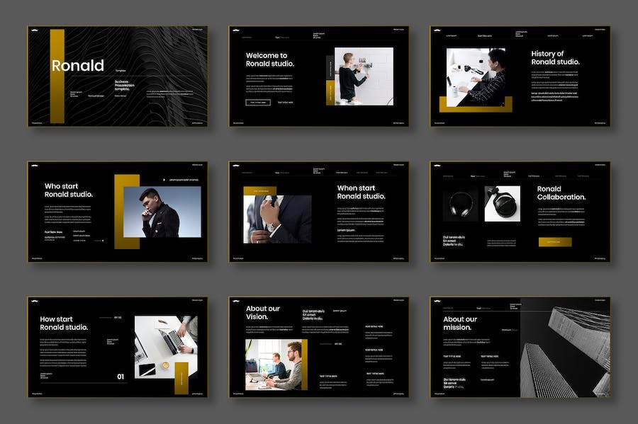 黑金商务企业宣传展示PPT模板 - 顶尖PPT