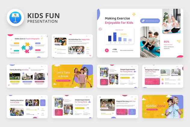 儿童教育培训亲子互动keynote模板 - 顶尖PPT