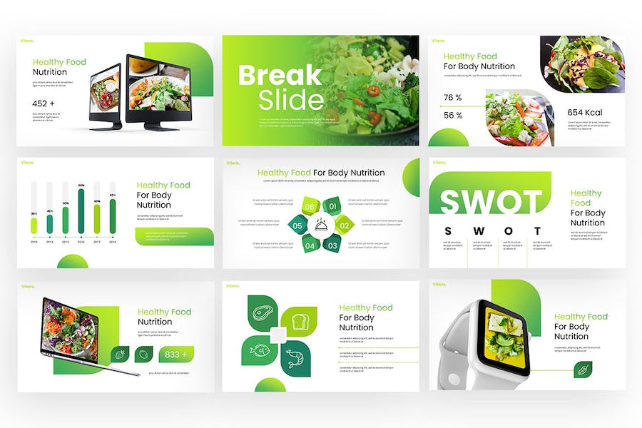 维生素健康营养产品介绍PPT模板 - 顶尖PPT