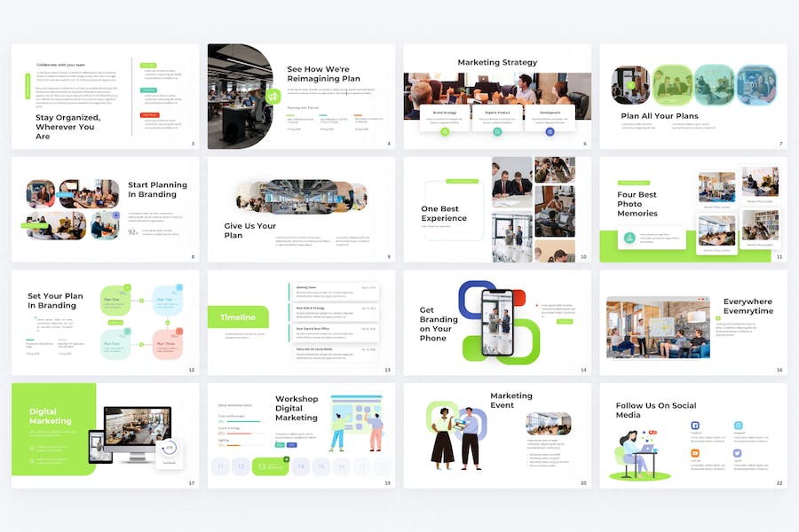丰富多彩品牌营销策略keynote模板 - 顶尖PPT