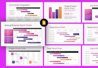 甘特图项目进度管理计划PPT模板 - 顶尖PPT