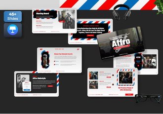 时尚流行理发店主题keynote模板 - 顶尖PPT