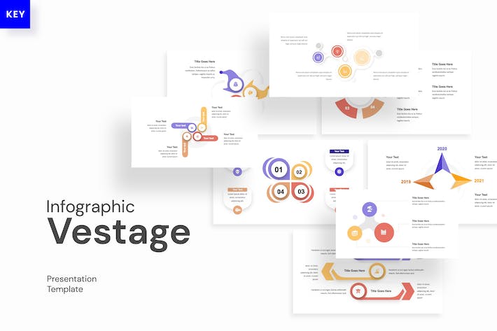 彩色阶段信息图表keynote模板 - 顶尖PPT