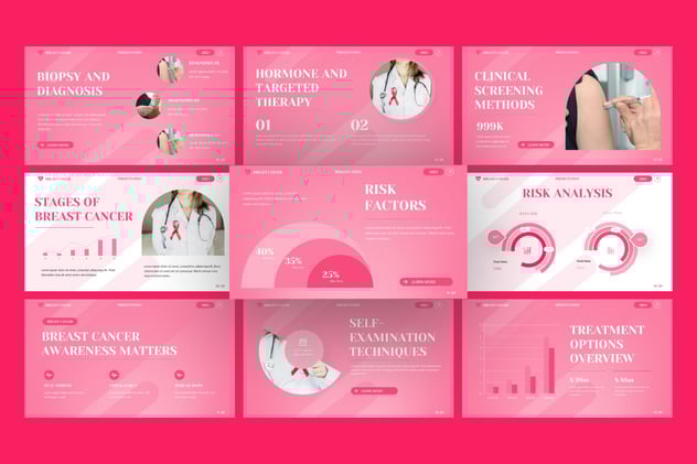 乳腺癌知识科普介绍PPT模板 - 顶尖PPT