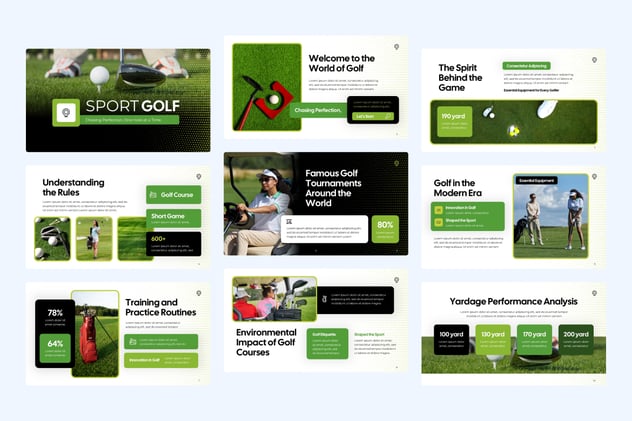 高尔夫俱乐部赛事介绍运动主题Keynote模板 - 顶尖PPT