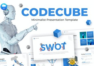 创意科技方块人工智能SWOT分析未来科技虚拟现实keynote模板 - 顶尖PPT