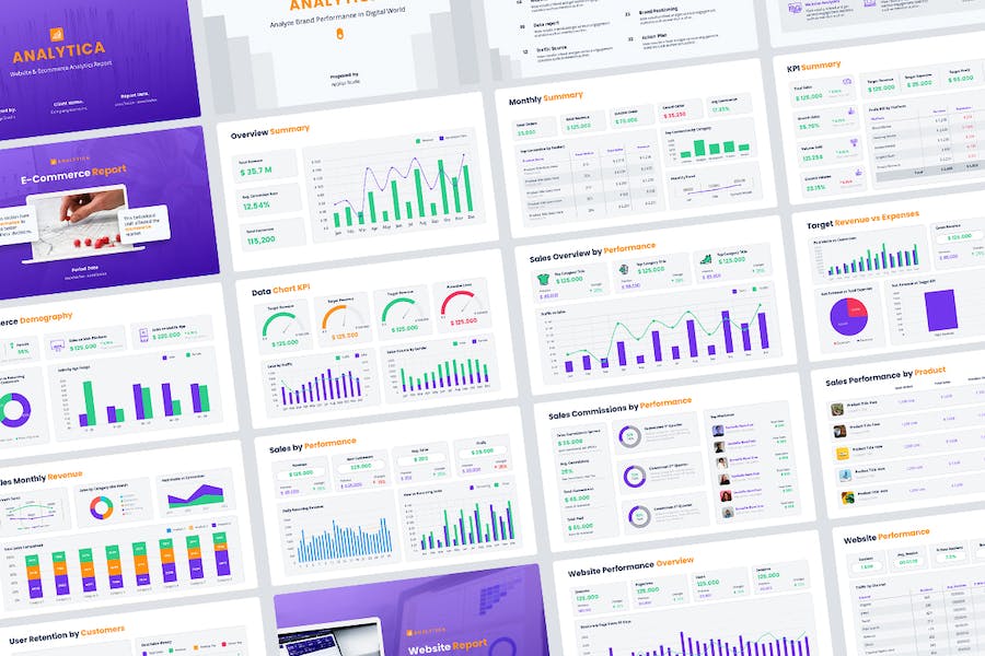 国外电子商务财务报表数据分析图表PPT模板 - 顶尖PPT