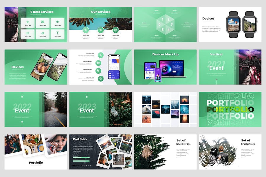 绿色业务合作企-解决方案商业计划多用途keynote模板 - 顶尖PPT