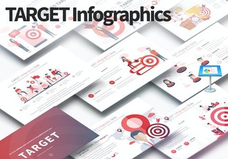 卡通目标主题演讲信息图表keynote模板 - 顶尖PPT