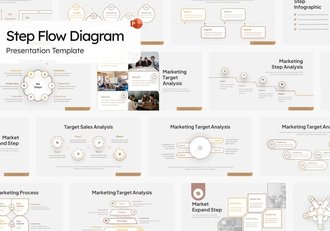 线稿描边步骤流程梳理信息图PPT模板 - 顶尖PPT