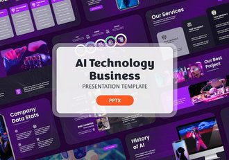 AI技术未来科技人工智能商务ppt模板 - 顶尖PPT