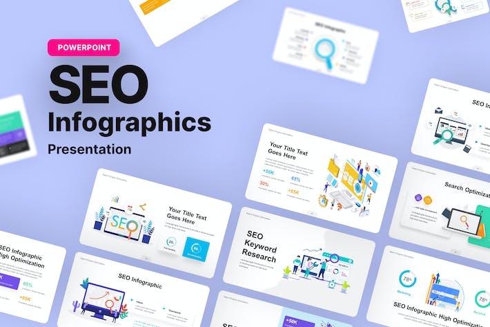 搜索引擎优化营销信息图表PPT模板 - 顶尖PPT