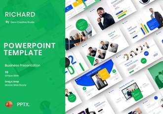 蓝绿色企业团队介绍年计划总结汇报通用PPT模板 - 顶尖PPT