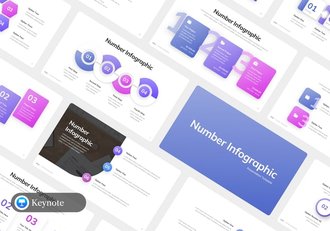 简洁数字时间线信息图形PPT模板 - 顶尖PPT