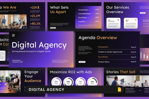 数字营销代理公司服务方案推广PPT模板 - 顶尖PPT