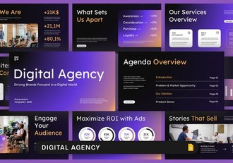 数字营销代理公司服务方案推广PPT模板 - 顶尖PPT