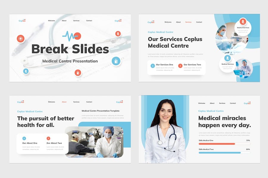 医疗中心诊疗服务介绍展示Keynote模板 - 顶尖PPT