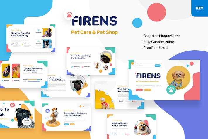宠物护理宠物店管理Keynote模板 - 顶尖PPT