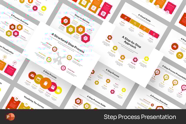 步骤流程类信息图形展示PPT模板 - 顶尖PPT