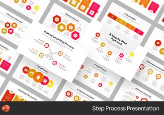 步骤流程类信息图形展示PPT模板 - 顶尖PPT