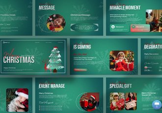 绿色圣诞快乐主题keynote模板 - 顶尖PPT