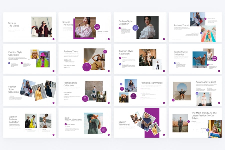 紫色时尚模特展示服装展示奢侈品活动营销策划通用keynote模板 - 顶尖PPT