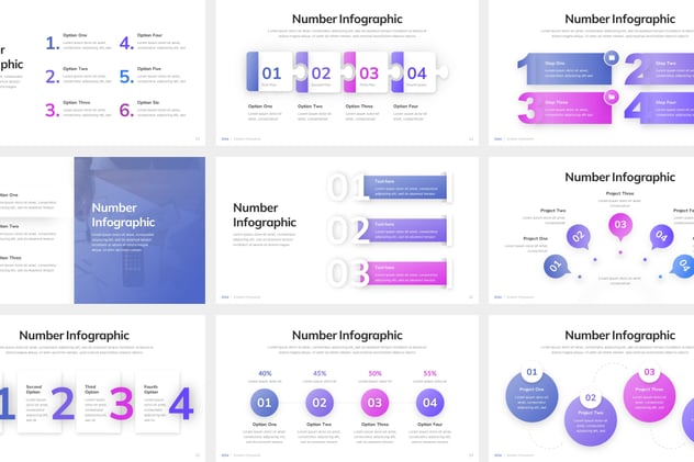 简洁数字时间线信息图形PPT模板 - 顶尖PPT
