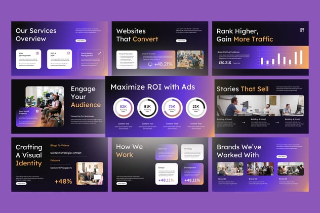 数字营销代理公司服务方案推广PPT模板 - 顶尖PPT