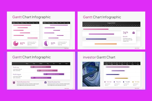 甘特图项目进度管理计划PPT模板 - 顶尖PPT
