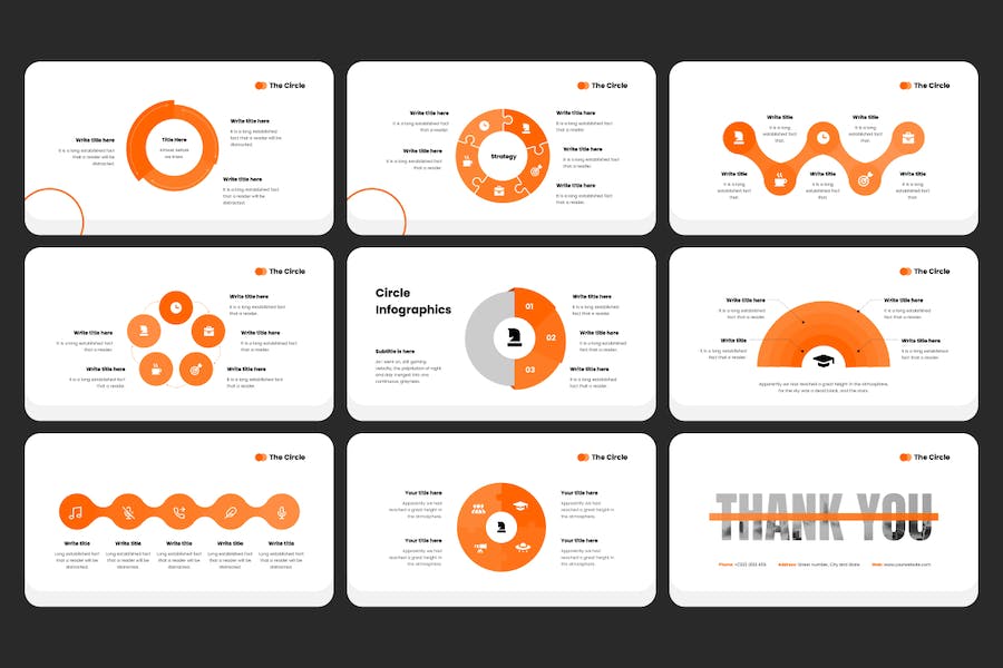 创意商务圆形多用途keynote模板 - 顶尖PPT