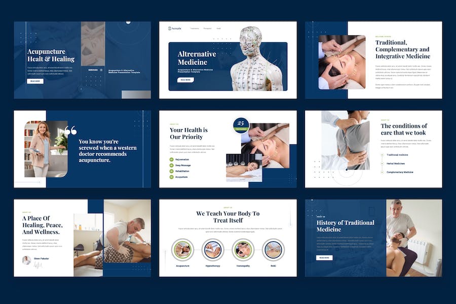 针灸原理疗法介绍案例分析PPT模板 - 顶尖PPT