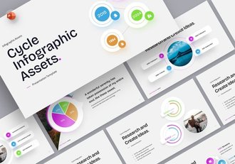 新拟态风周期信息图形PPT模板 - 顶尖PPT