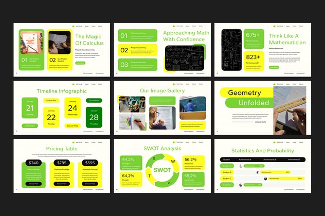 数学学习教育培训PPT模板 - 顶尖PPT