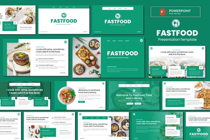 美食食品餐饮推介宣传PPT模板 - 顶尖PPT