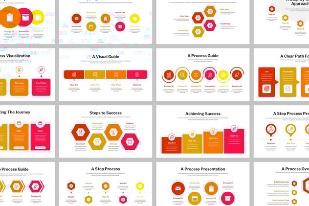 步骤流程类信息图形展示PPT模板 - 顶尖PPT