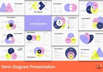 PPT数据可视化彩色文氏图维恩图模板 - 顶尖PPT