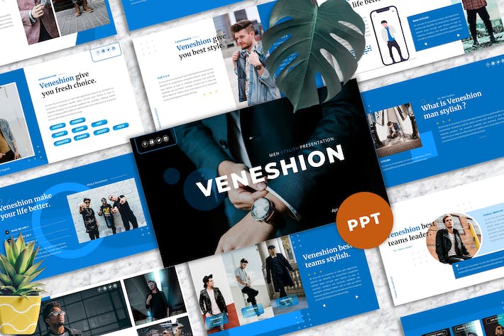 时尚服装男士穿搭商务推介PPT模板 - 顶尖PPT
