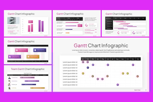 甘特图项目进度管理计划PPT模板 - 顶尖PPT