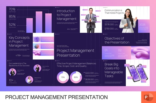 项目管理商业会议PPT模板 - 顶尖PPT