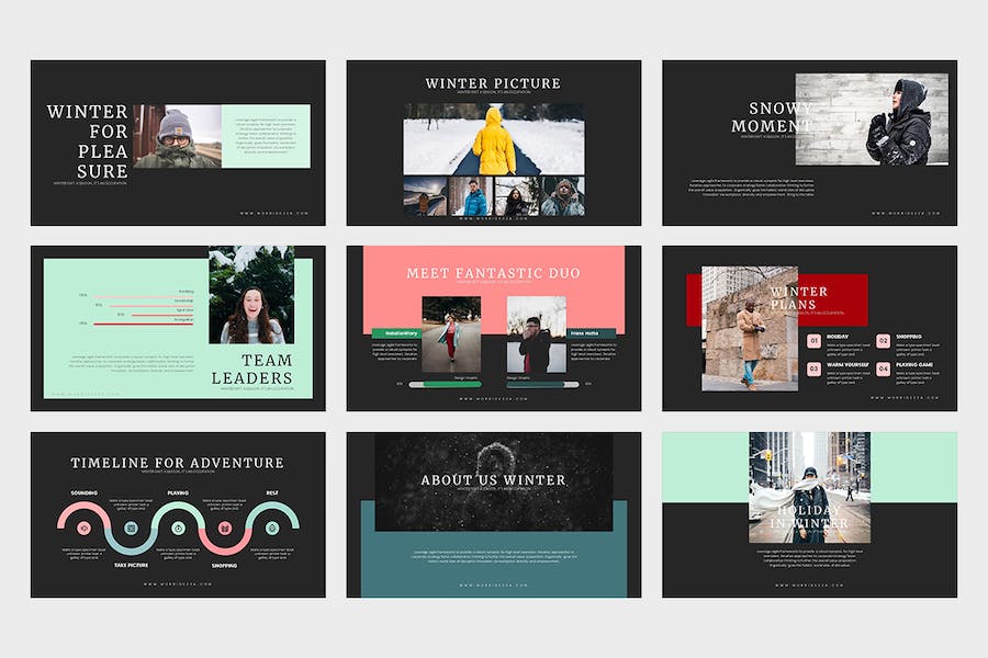 冬季主题活动宣传推广PPT模板 - 顶尖PPT
