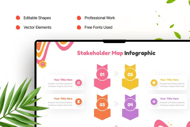 利益相关者地图信息图形keynote模板 - 顶尖PPT